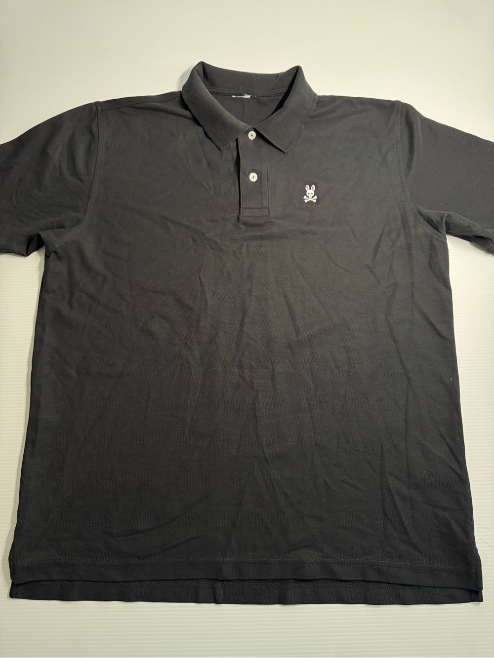 Psycho Bunny Black Polo with Embroidered Bunny Chest Logo